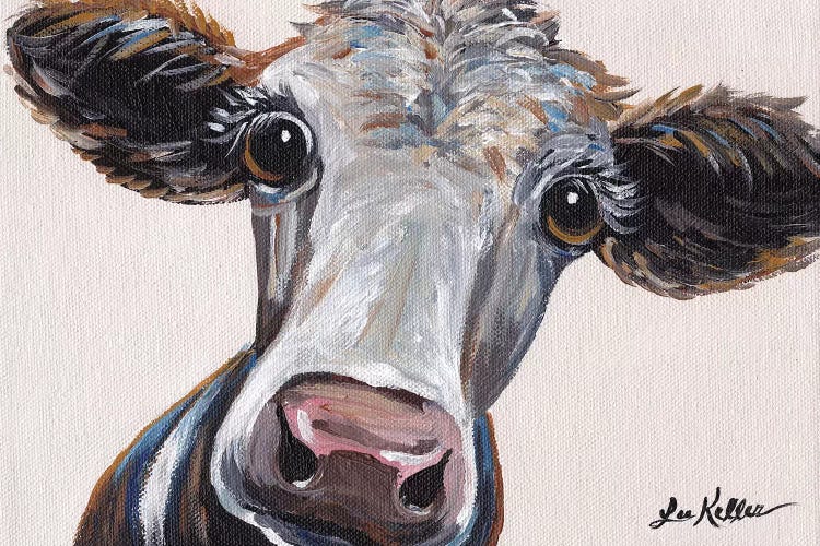 Cora The Cow On Neutral by Hippie Hound Studios wall art