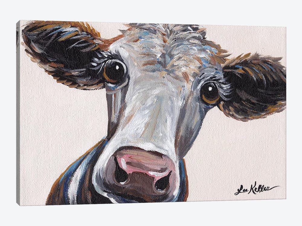 Cora The Cow On Neutral by Hippie Hound Studios 1-piece Canvas Print