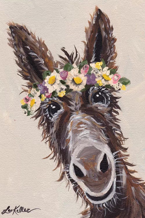 Donkey With Flower Crown