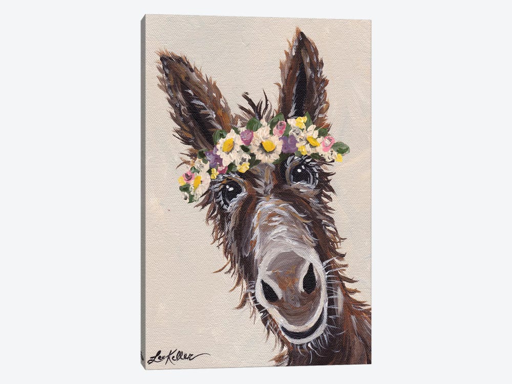 Donkey With Flower Crown by Hippie Hound Studios 1-piece Canvas Artwork