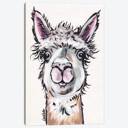 Maggie The Alpaca Canvas Print #HHS140} by Hippie Hound Studios Canvas Print