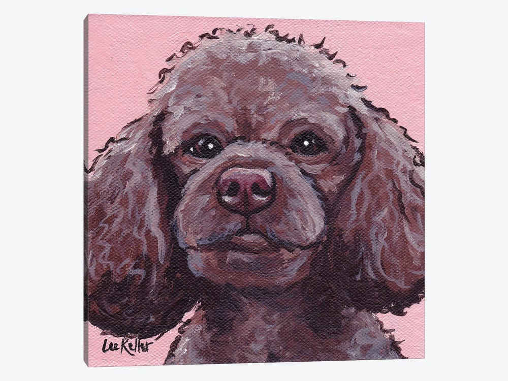 Maggie The Poodle On Pink by Hippie Hound Studios 1-piece Canvas Print