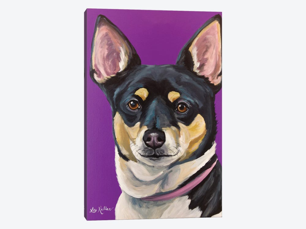 Rat Terrier On Purple by Hippie Hound Studios 1-piece Canvas Artwork