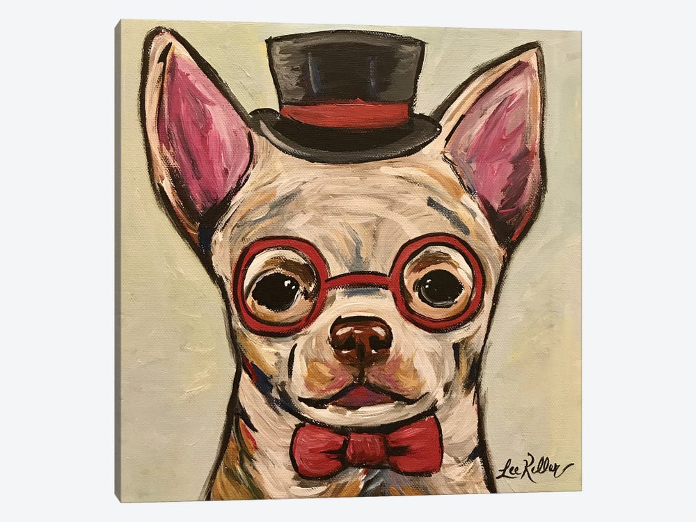 Chihuahua With Glasses by Hippie Hound Studios 1-piece Canvas Art Print