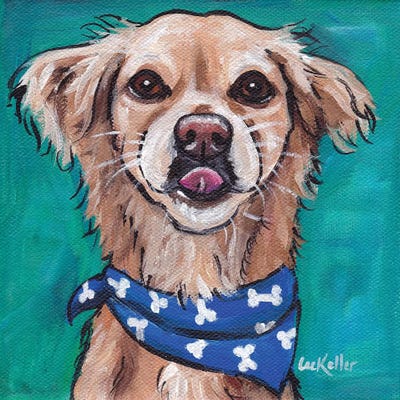 Transom The Rescue Dog by Hippie Hound Studios framed wall art