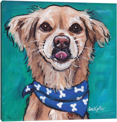 Transom The Rescue Dog Canvas Art Print - Hippie Hound Studios