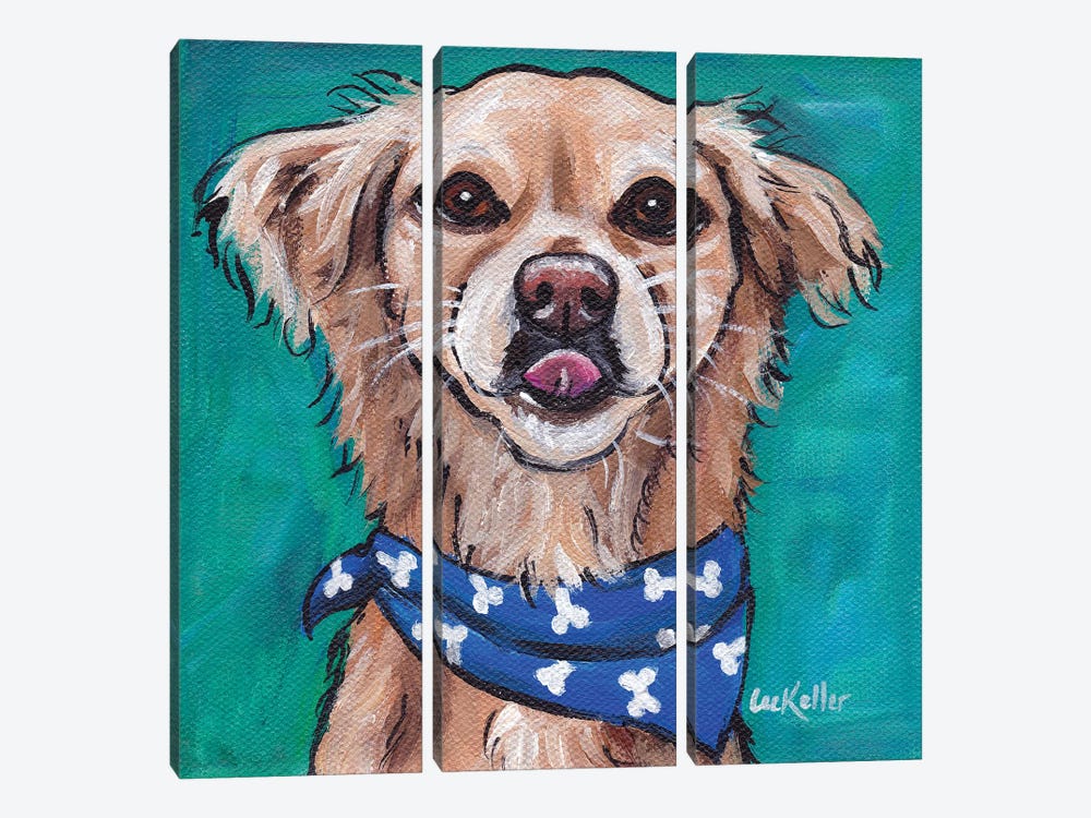 Transom The Rescue Dog by Hippie Hound Studios 3-piece Canvas Artwork