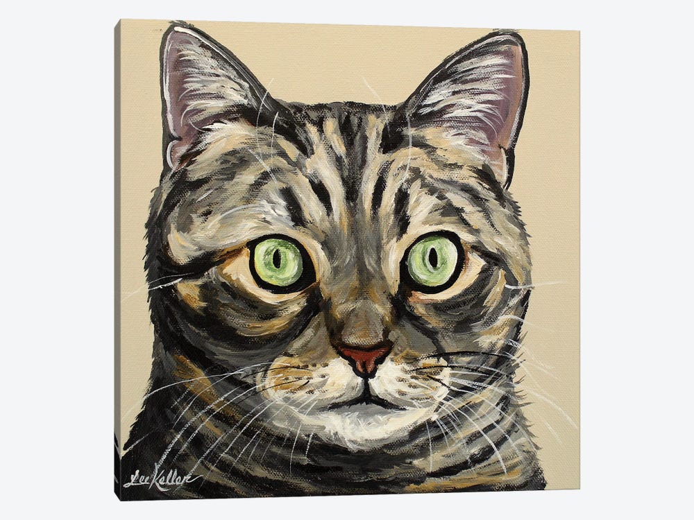 Tabby Cat Tan by Hippie Hound Studios 1-piece Canvas Print