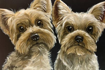 Two Yorkies by Hippie Hound Studios framed wall art