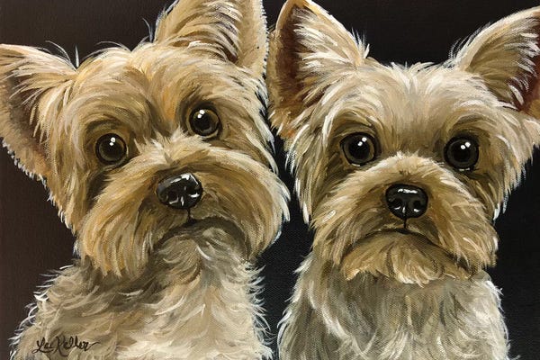 Terriers: Two Yorkies by Hippie Hound Studios