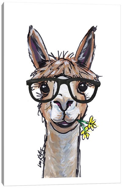Alpaca - Lycoming Glasses Canvas Art Print - Hippie Hound Studios