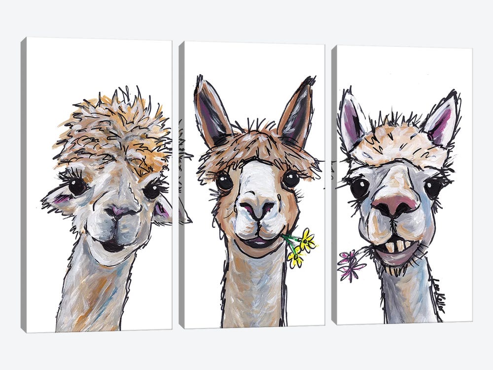 Alpacas Trio II by Hippie Hound Studios 3-piece Canvas Art