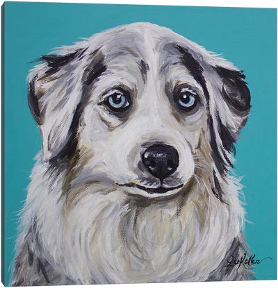 Australian Shepherd - Tina Canvas Art Print - Australian Shepherd Art
