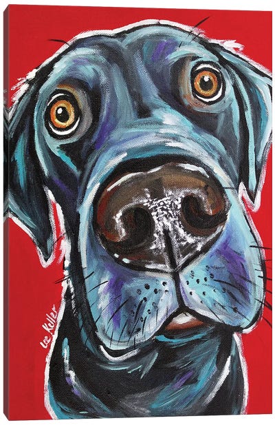 Black Lab - Arlo Canvas Art Print - Labrador Retriever Art