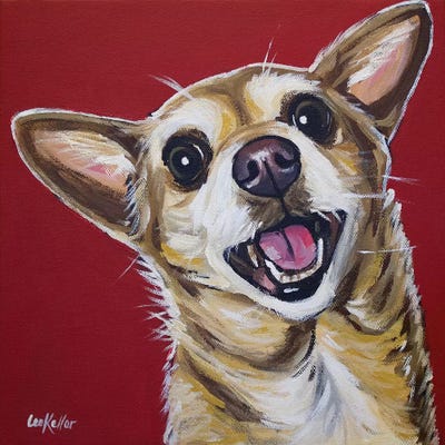 Chihuahua - Happy by Hippie Hound Studios metal wall art