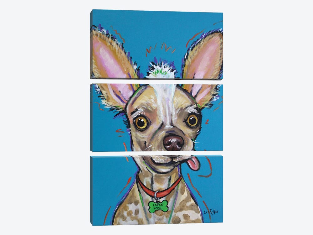 Chinese Crested - Spike by Hippie Hound Studios 3-piece Canvas Art Print