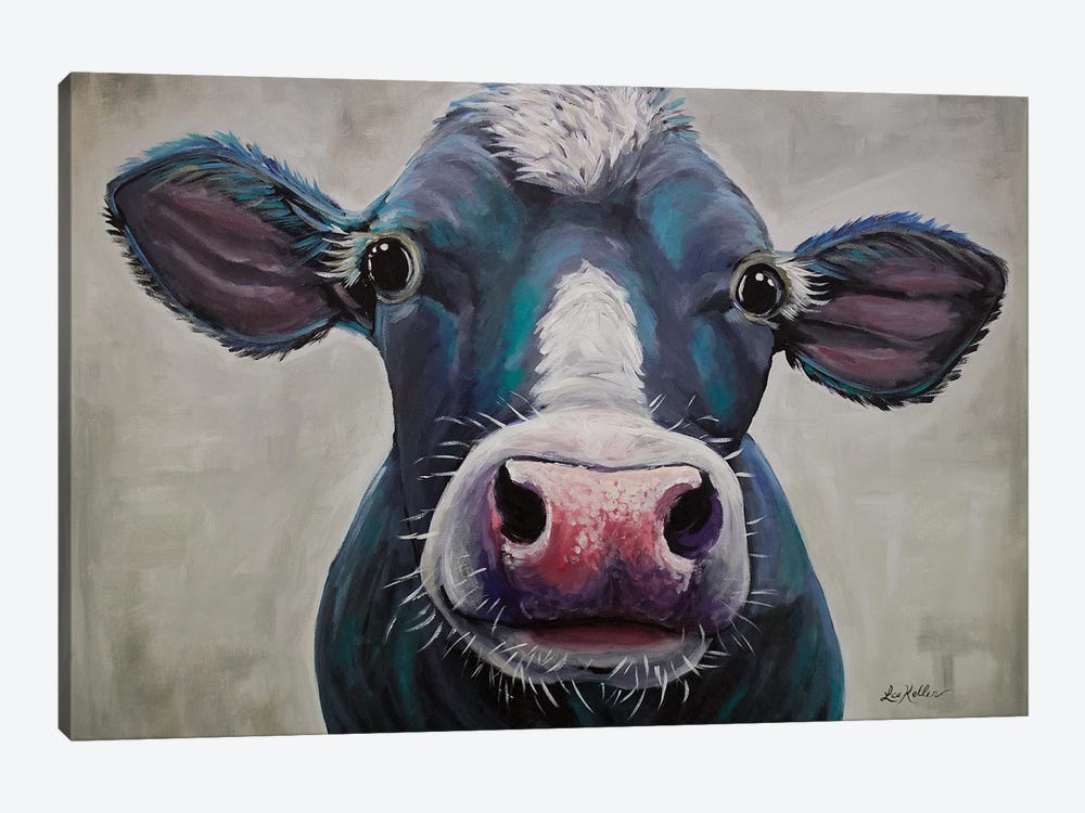 Cow - Clara Belle by Hippie Hound Studios 1-piece Canvas Art Print