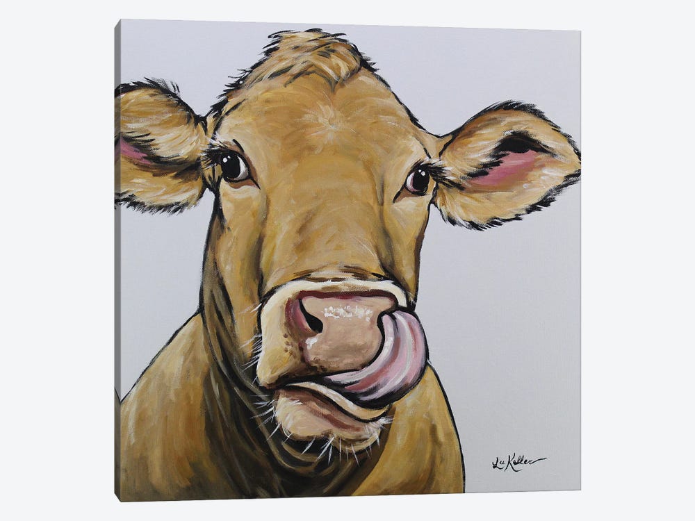 Cow - Daisy by Hippie Hound Studios 1-piece Canvas Wall Art