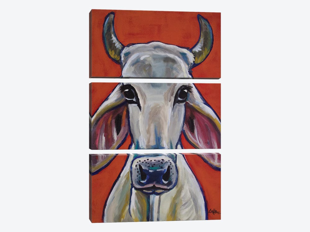 Cow - Zebu Ox by Hippie Hound Studios 3-piece Canvas Print