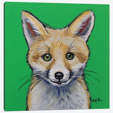 Fox Pup Canvas Print #HHS195} by Hippie Hound Studios Canvas Art Print