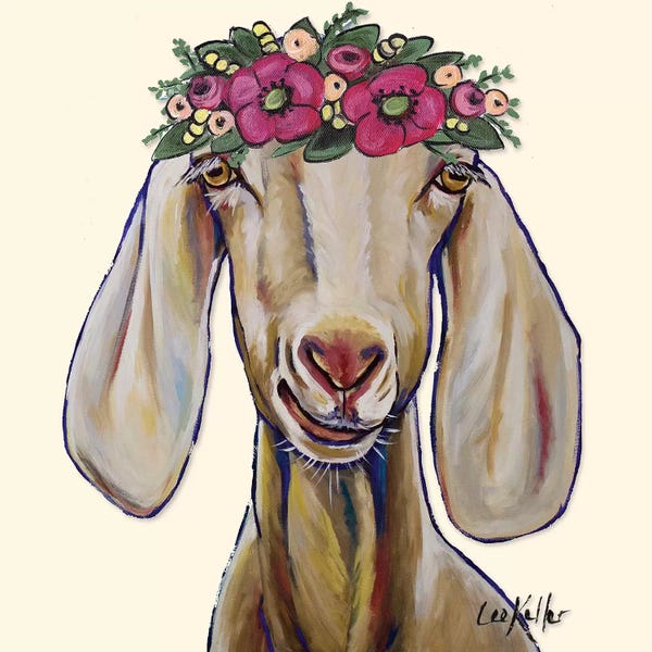 Goats: Goat - Margot Flowers by Hippie Hound Studios