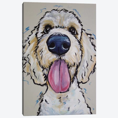 Goldendoodle - Murphy Whimsical Canvas Print #HHS199} by Hippie Hound Studios Canvas Art