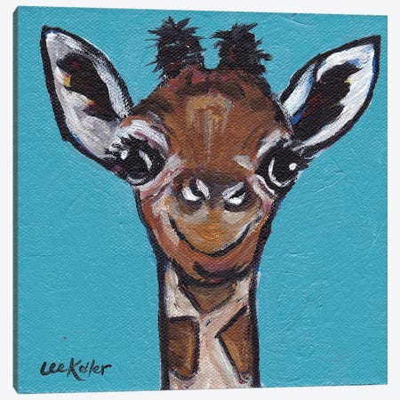 Baby Cakes The Giraffe Canvas Print #HHS1} by Hippie Hound Studios Canvas Artwork