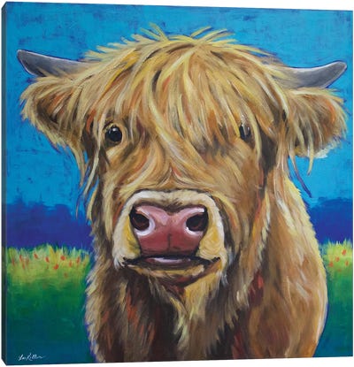 Highland Cow Background Canvas Art Print - Highland Cow Art