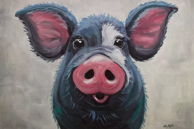 Pig - Lulu by Hippie Hound Studios framed canvas print