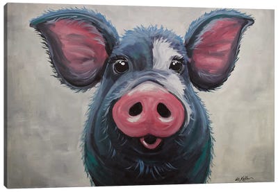 Pig - Lulu Canvas Art Print - Hippie Hound Studios