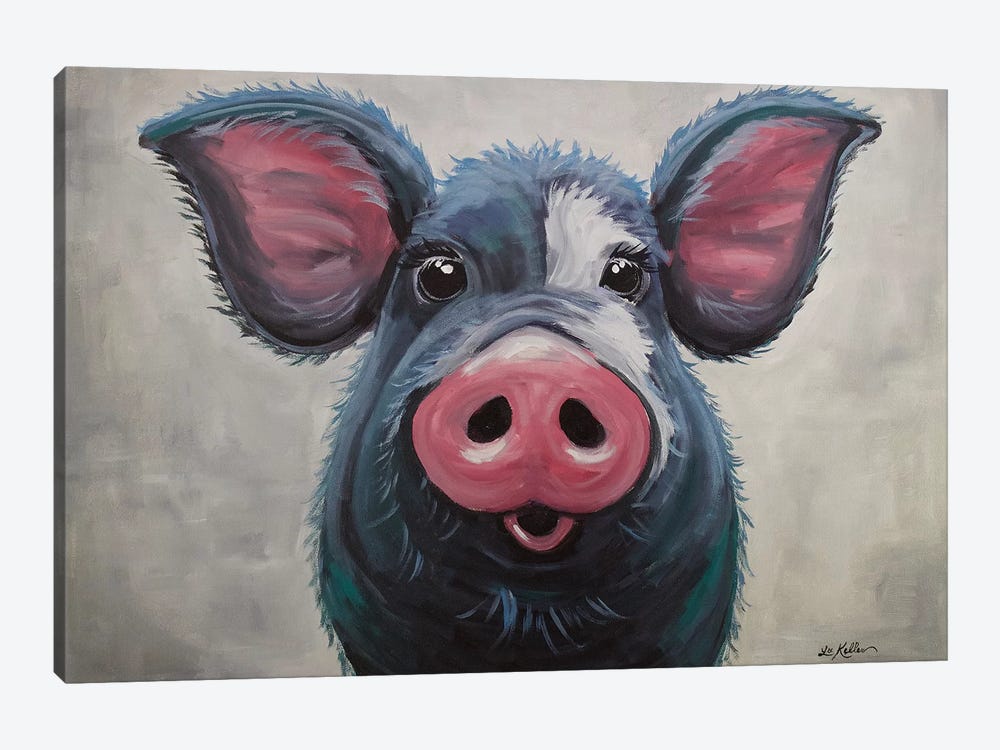 Pig - Lulu by Hippie Hound Studios 1-piece Canvas Wall Art