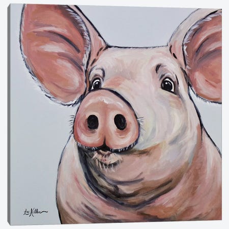 Pig - Mildred Canvas Print #HHS212} by Hippie Hound Studios Canvas Art Print