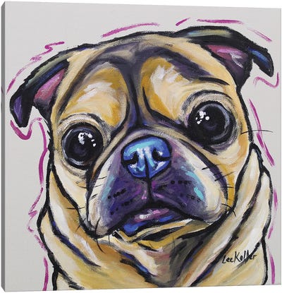 Pug - Josie Colorful Canvas Art Print - Pug Art