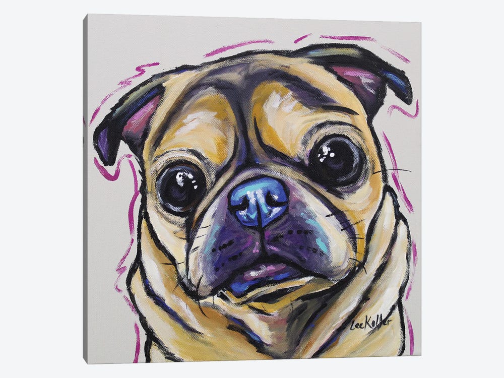Pug - Josie Colorful by Hippie Hound Studios 1-piece Canvas Print