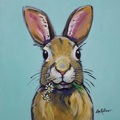 Rabbit - Meadow by Hippie Hound Studios framed canvas print