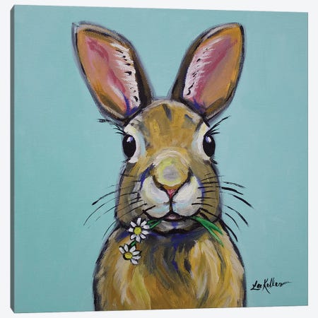 Rabbit - Meadow Canvas Print #HHS217} by Hippie Hound Studios Canvas Art
