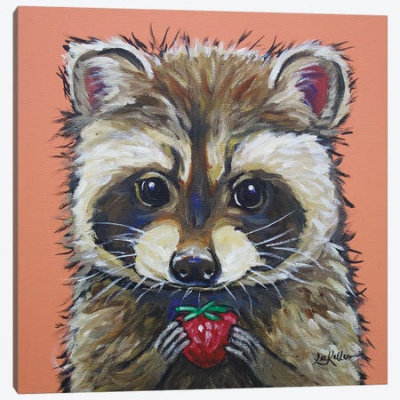 Raccoon - Callie Canvas Print #HHS218} by Hippie Hound Studios Canvas Art Print