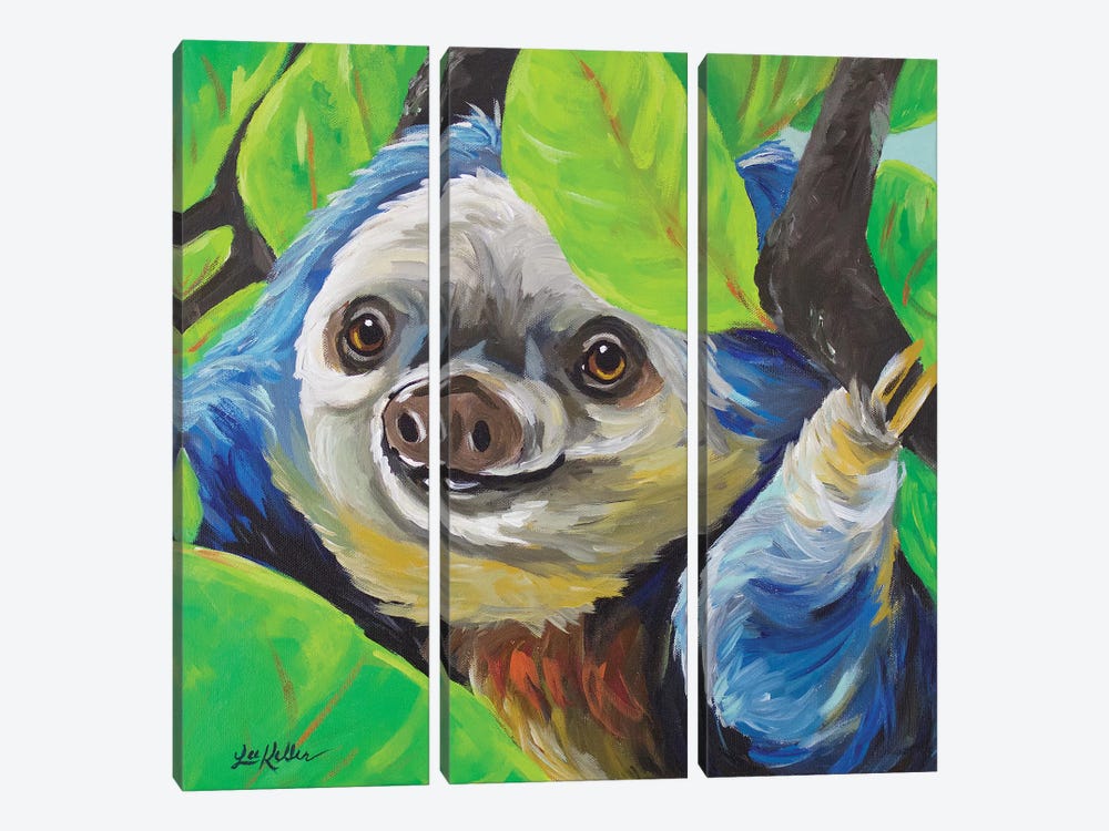 Sloth - Speedy by Hippie Hound Studios 3-piece Art Print