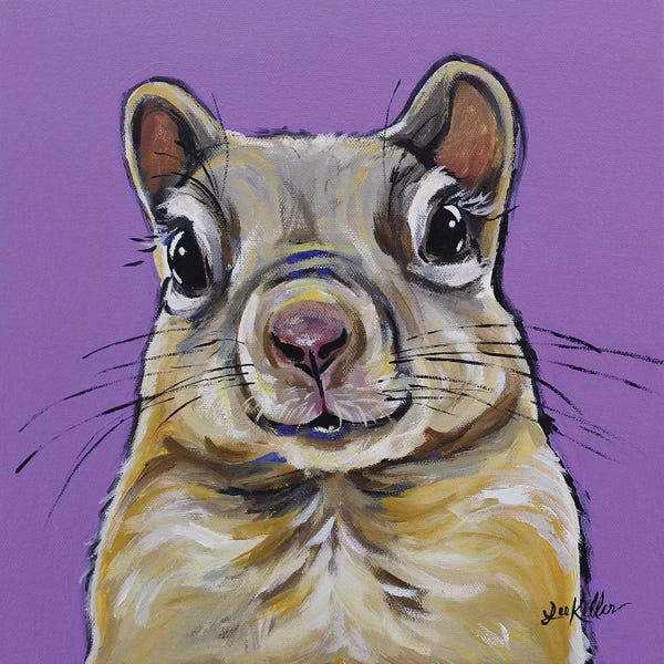 Hippie Hound Studios: Squirrel Painting On Lavendar by Hippie Hound Studios