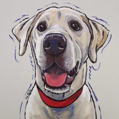 Yellow Lab - Hank by Hippie Hound Studios framed wall art
