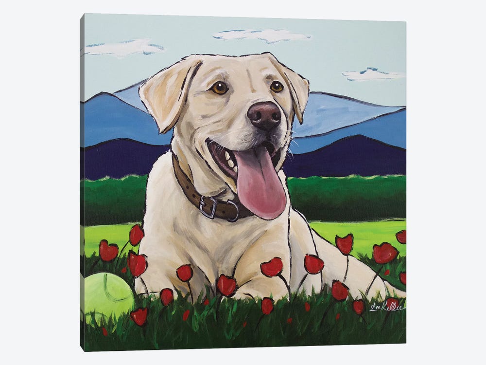 Yellow Lab 'Happy Place' by Hippie Hound Studios 1-piece Canvas Wall Art