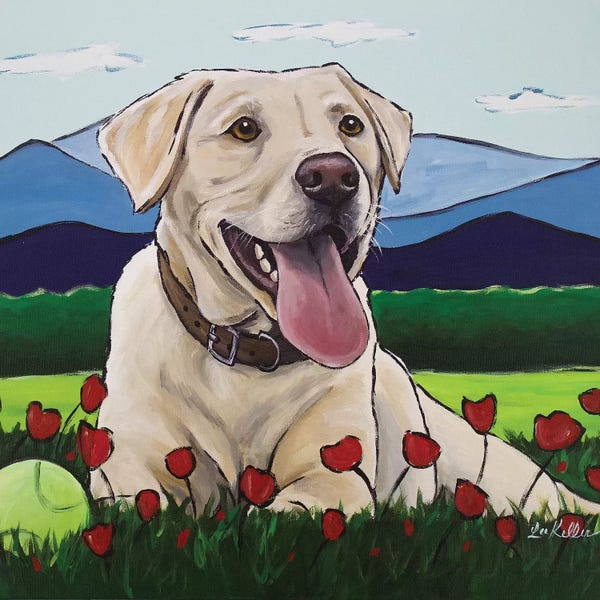 Labrador Retrievers: Yellow Lab 'Happy Place' by Hippie Hound Studios