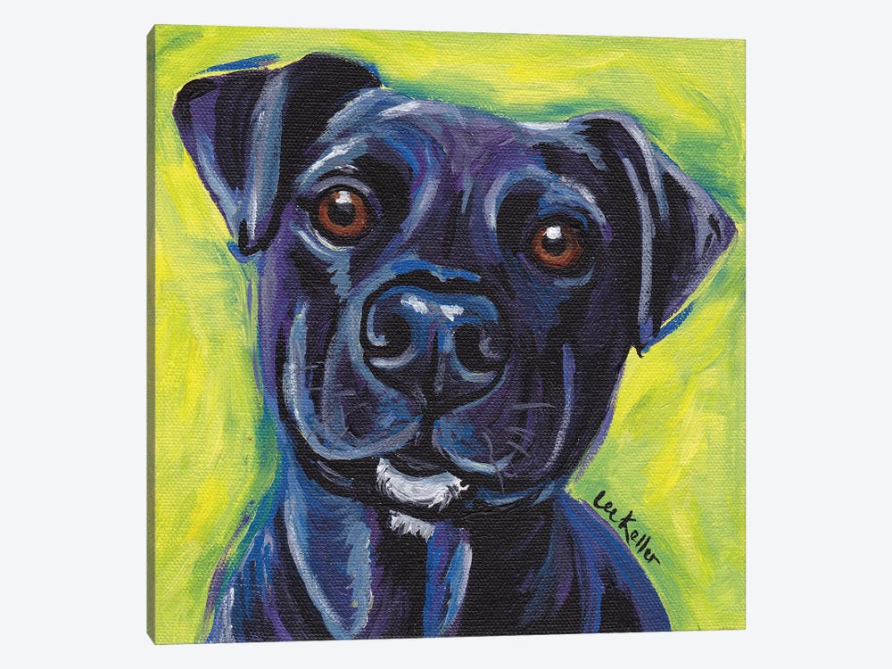 Expressive Black Dog by Hippie Hound Studios 1-piece Canvas Art Print