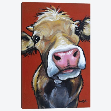 Cow - Hazel Canvas Print #HHS247} by Hippie Hound Studios Canvas Art Print