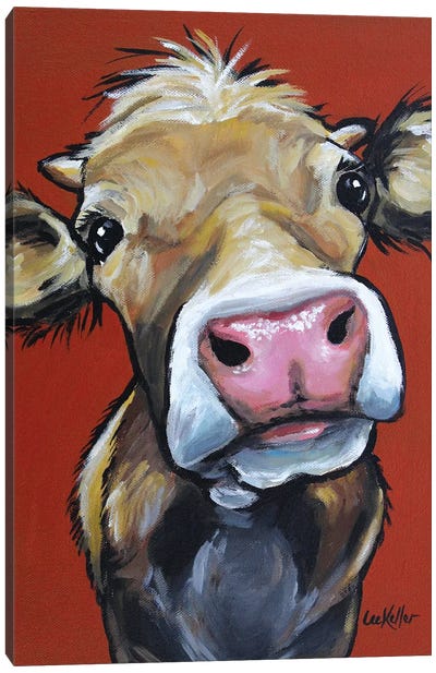 Cow - Hazel Canvas Art Print - Hippie Hound Studios