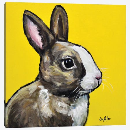 Rabbit - Louie Canvas Print #HHS261} by Hippie Hound Studios Canvas Art