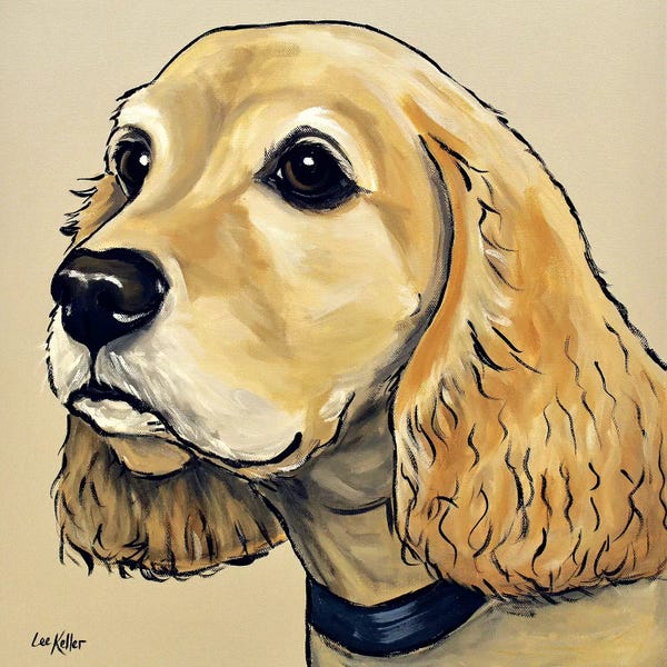 Hippie Hound Studios: Cocker Spaniel On Tan by Hippie Hound Studios