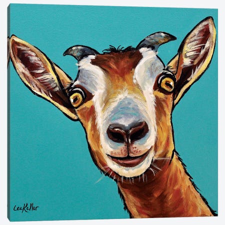 Goat Painting Dub Canvas Print #HHS284} by Hippie Hound Studios Canvas Art Print