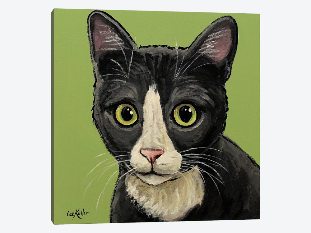 Gray Tuxedo Cat by Hippie Hound Studios 1-piece Canvas Art