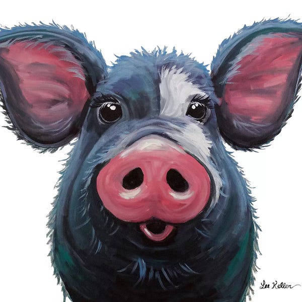 Lulu The Pig On White